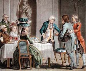 Comte de Vaux offering his hospitality to a farmer